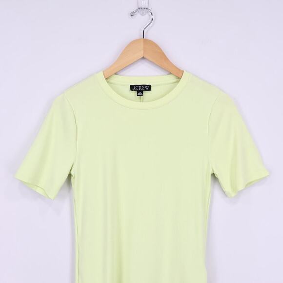 J.Crew Refined Rib Elbow Sleeve T-Shirt Pale Flax Size Medium - Picture 3 of 6